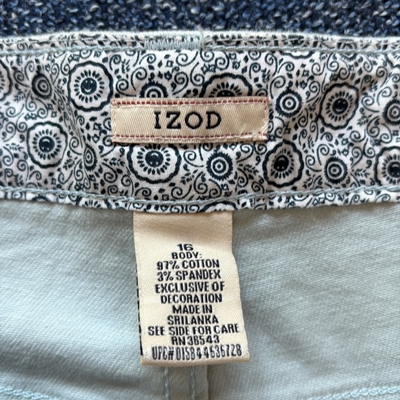 NWT IZOD: Stretch Ankle Jeans, Size 16, Very Light Blue Wash - Picture 5 of 8